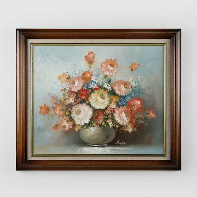 Edmond Sanders, Vase With Flowers, 1950s, Oil On Canvas, Framed