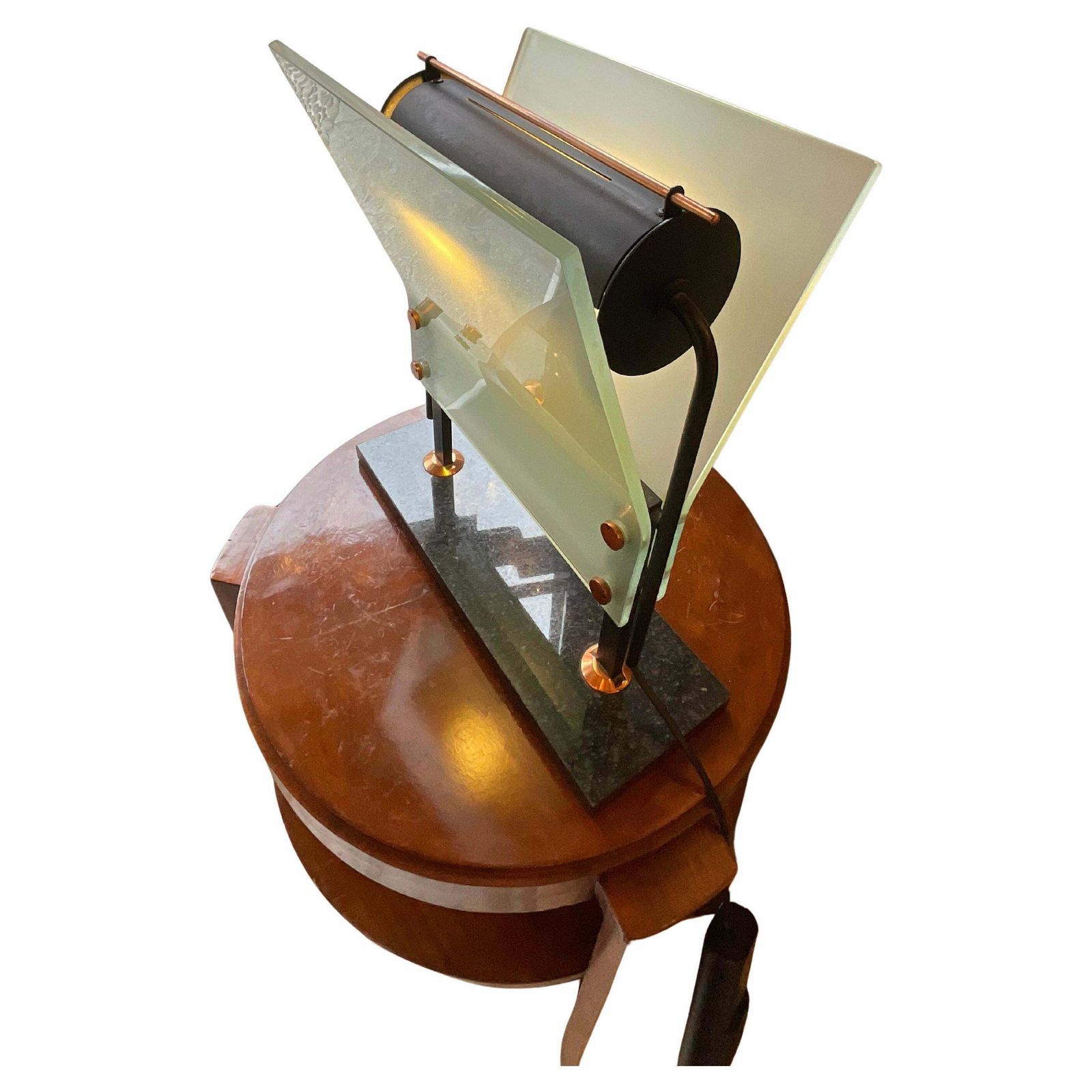 Table Lamp   Glass, Marble And Metal   Made In Italy 1980s photo furniture