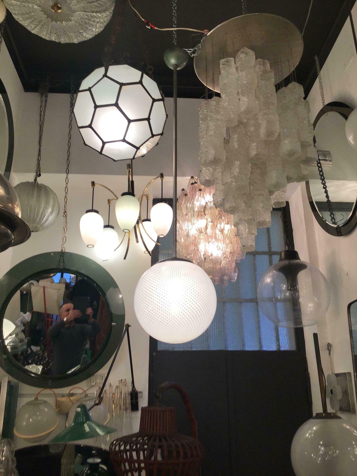 Venini Chandelier “Filigrana“ Murano Glass Crome Italia, 1930 photo buy