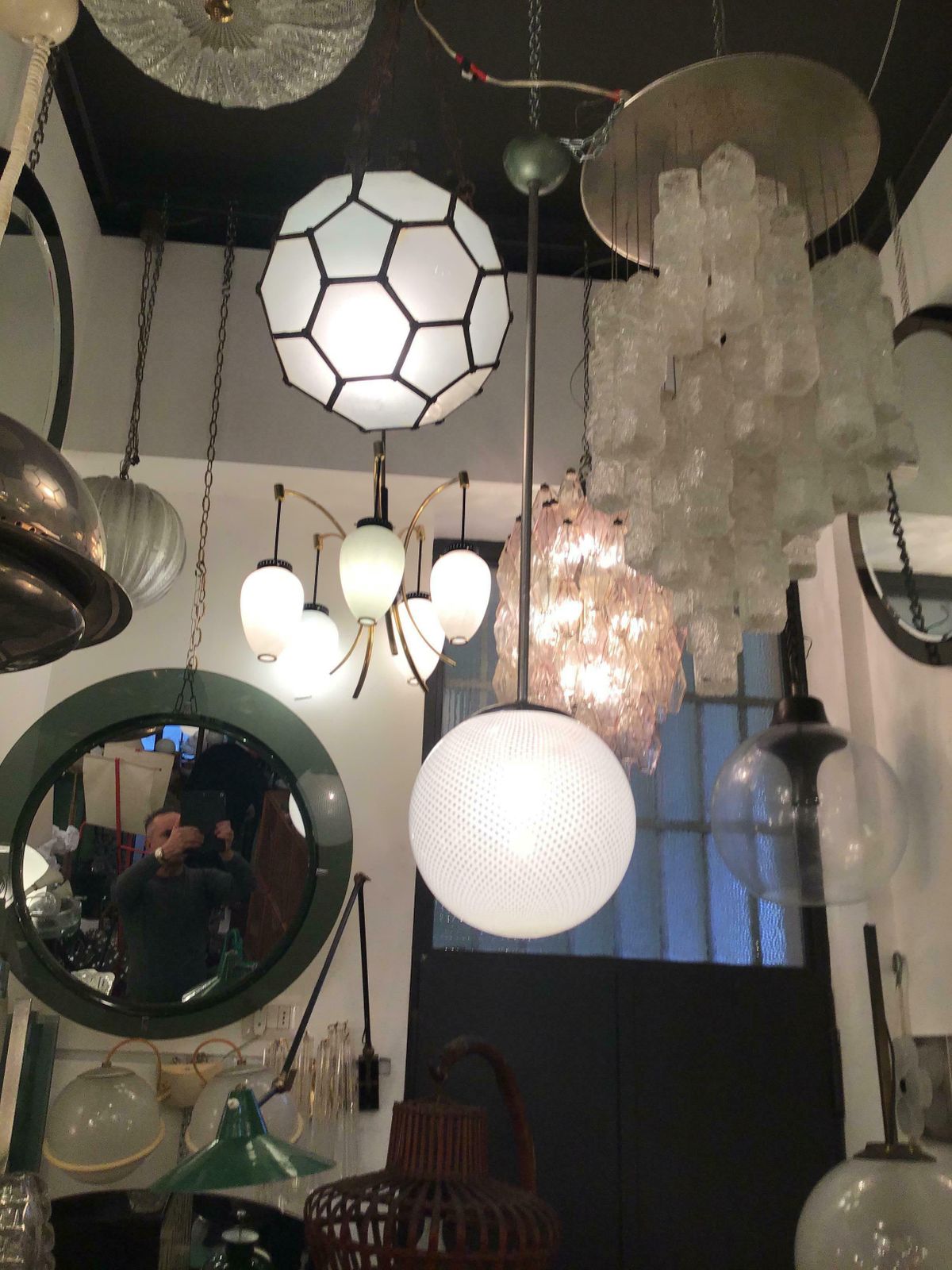 photo for sale Venini Chandelier “Filigrana“ Murano Glass Crome Italia, 1930