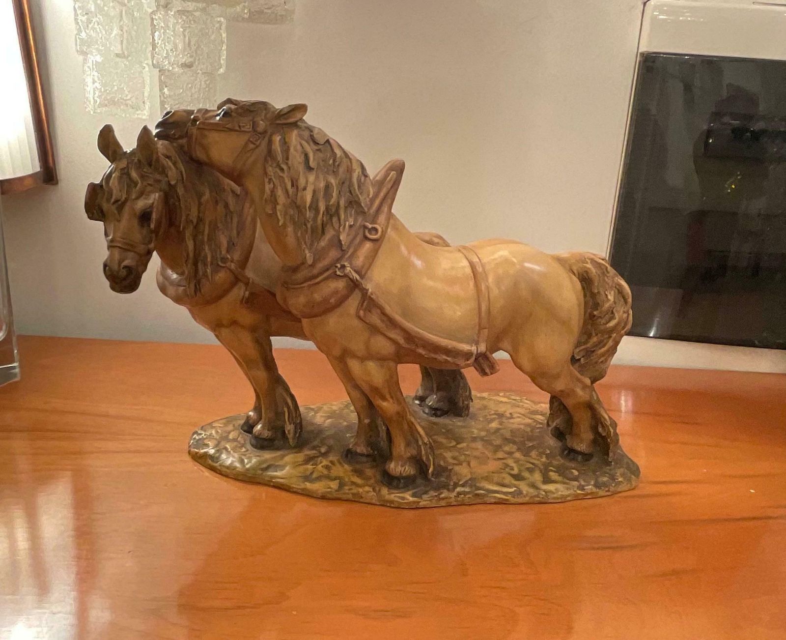 Guido Cacciapuoti   Horses   Art Stoneware   Made In Italy  1940s photo vintage
