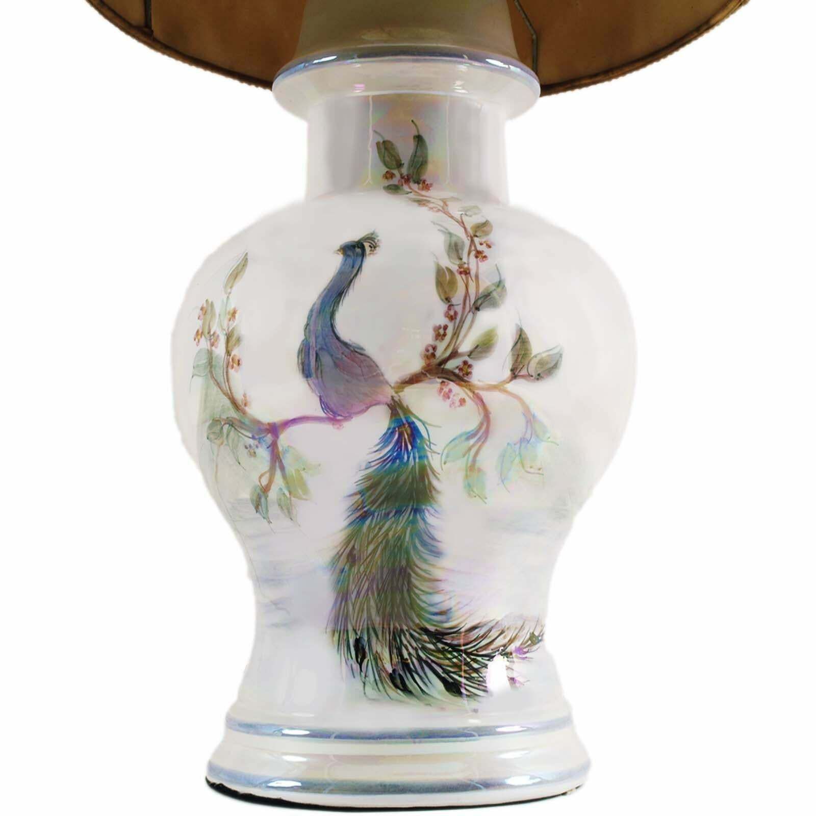 1960s Table Lamp By Tommaso Barbi, In Glazed Ceramic Mother Of Pearl Reflections photo for sale