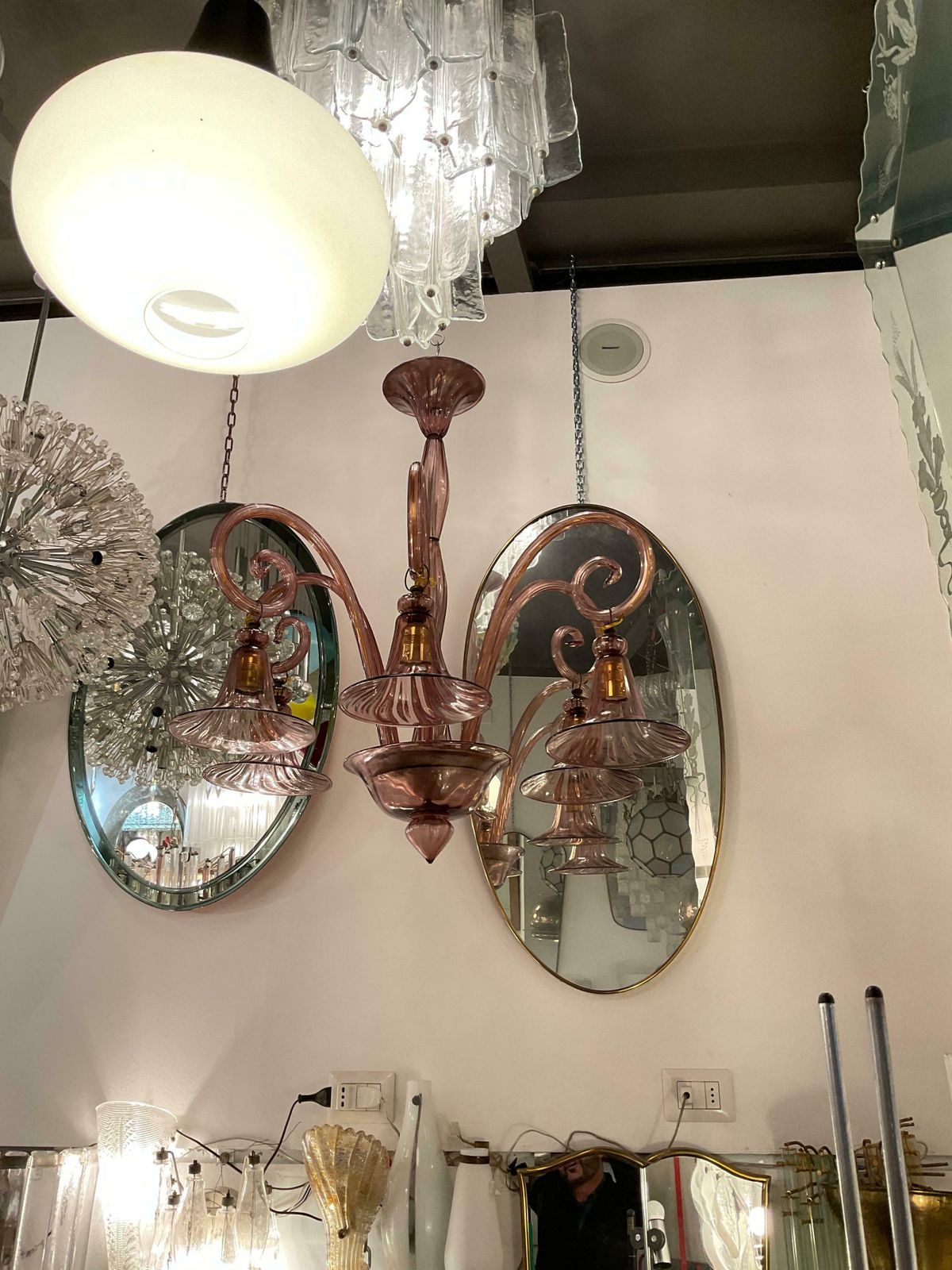5826.0 Cappellin   6 Light Blown Glass Chandelier   Murano 1930s photo