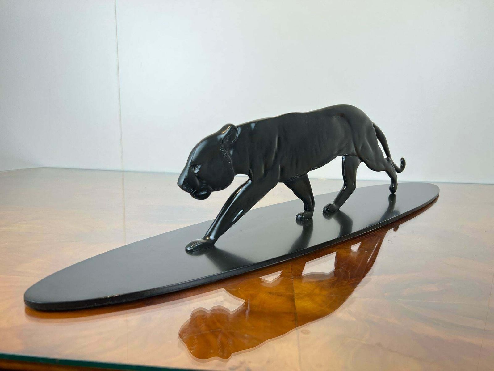 Art Deco Panther Sculpture, Solid Bronze, France Circa 1930 photo vinterior