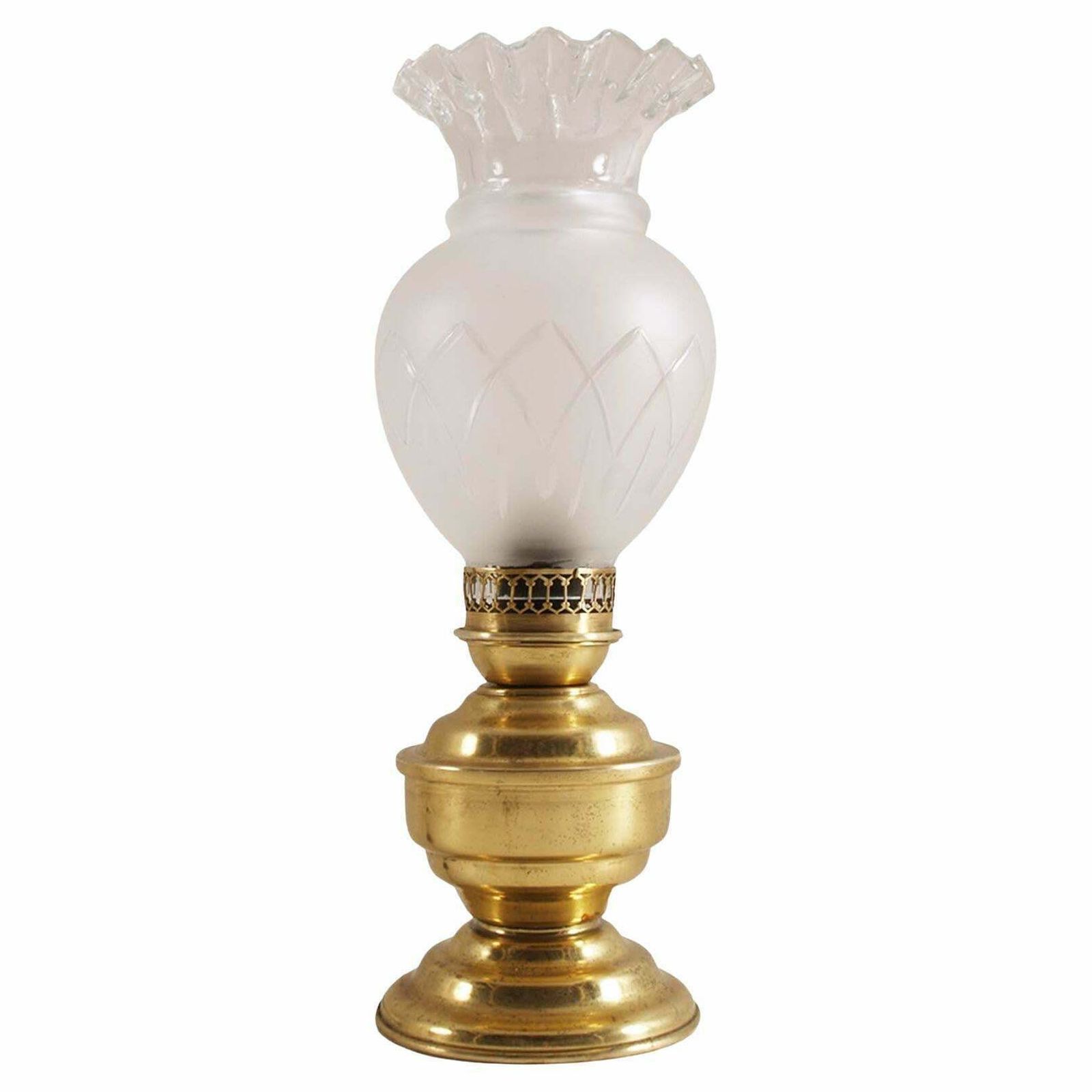 Art Nouveau Table Lamp In Gilded Brass Lampshade Murano Glass Handle Engraved