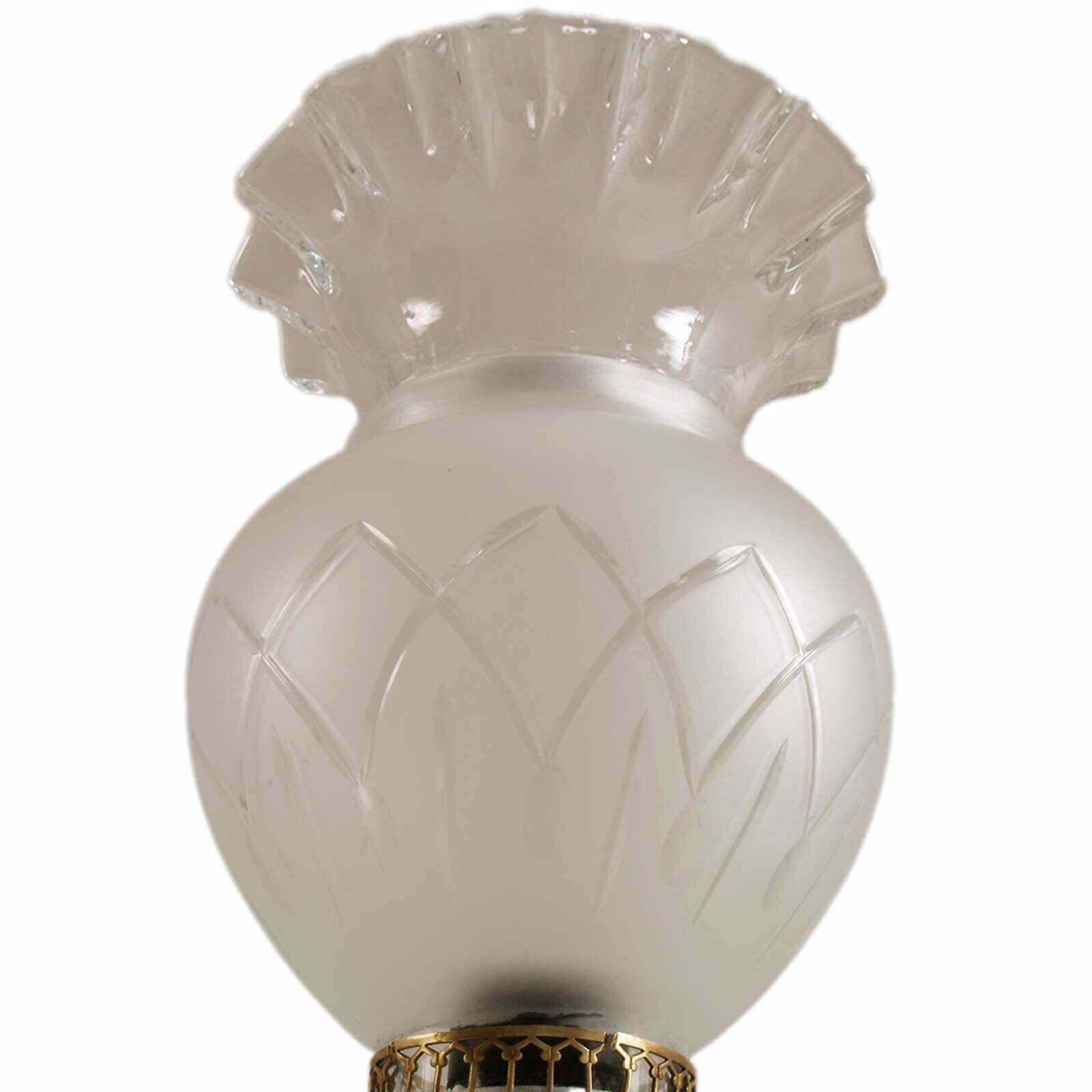 Art Nouveau Table Lamp In Gilded Brass Lampshade Murano Glass Handle Engraved photo vinterior