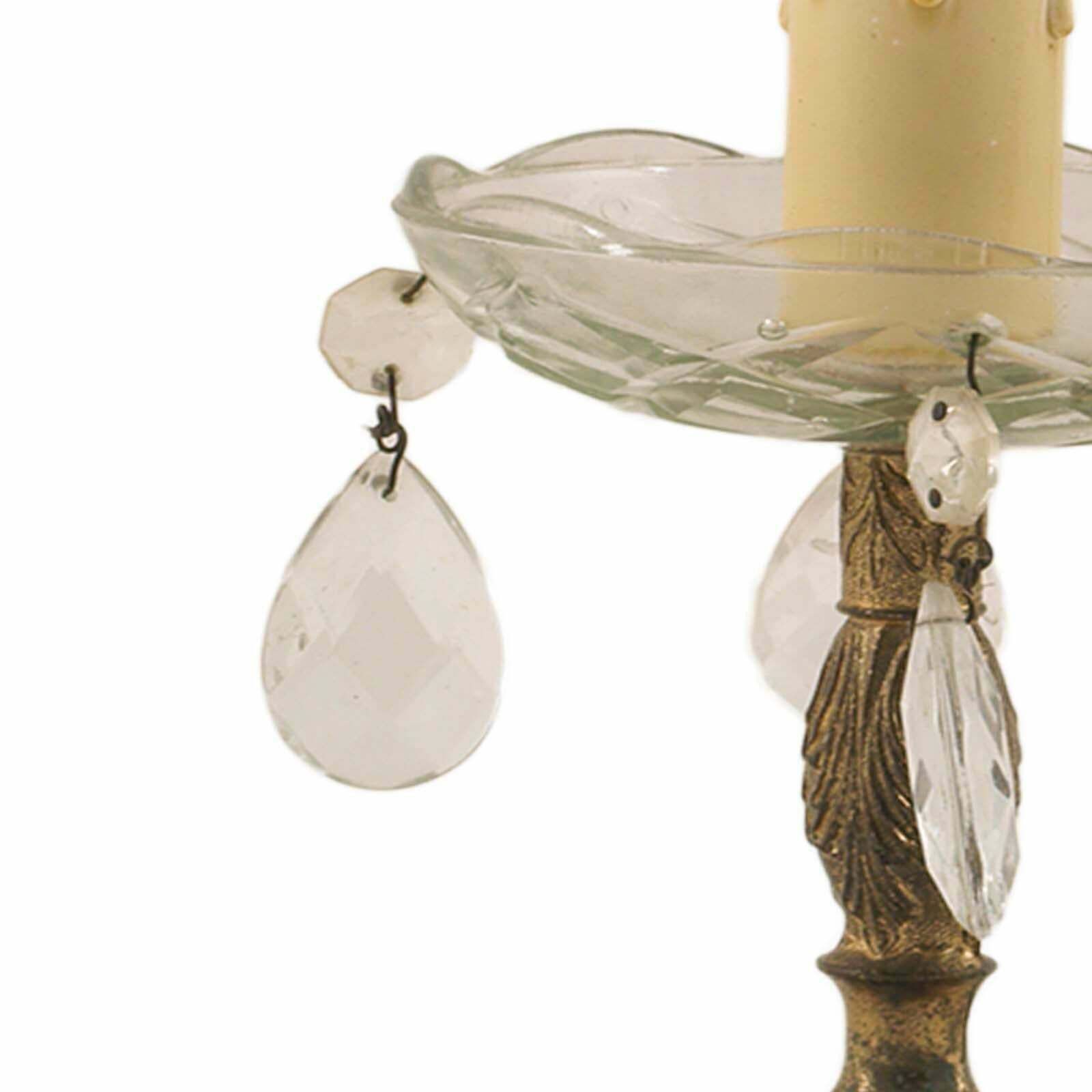 Antique Small Pair Art Nouveau Bedside Lamps, Gilded Bronze, Swarowsky Crystal photo for sale