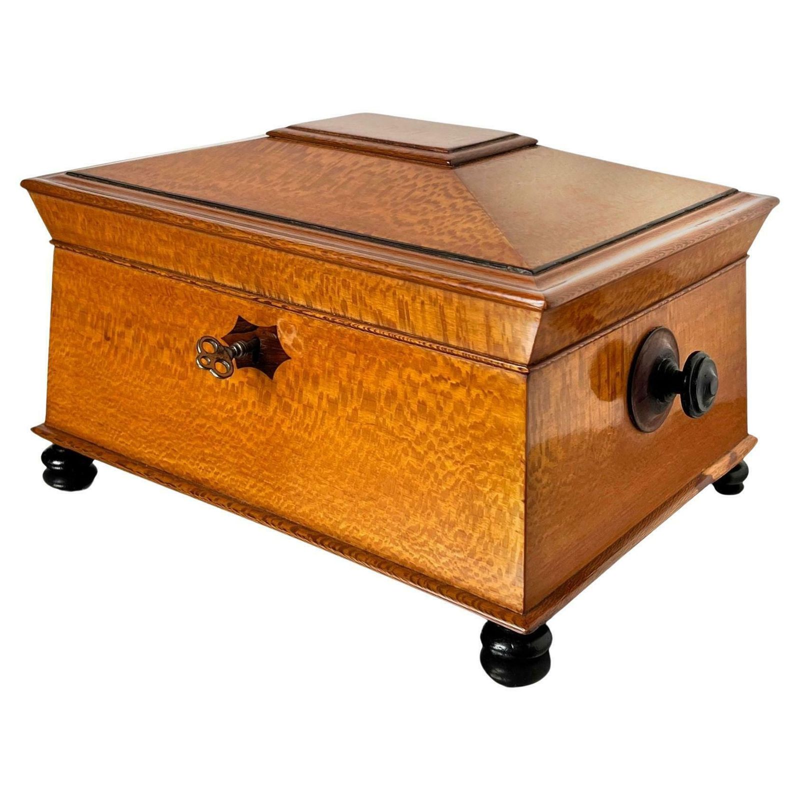 Historicism Box, Floral Ash Veneer, Rosewood, Austria Circa 1880