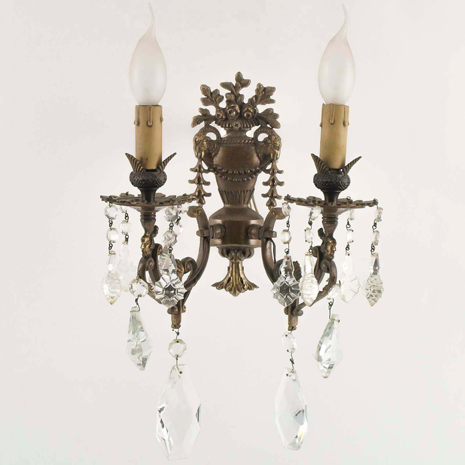Neoclassical Pair Of Gilded Bronze Appliques With Swarovski Crystals photo Lighting