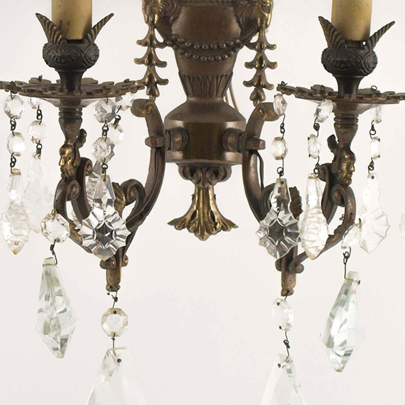 Neoclassical Pair Of Gilded Bronze Appliques With Swarovski Crystals photo vinterior