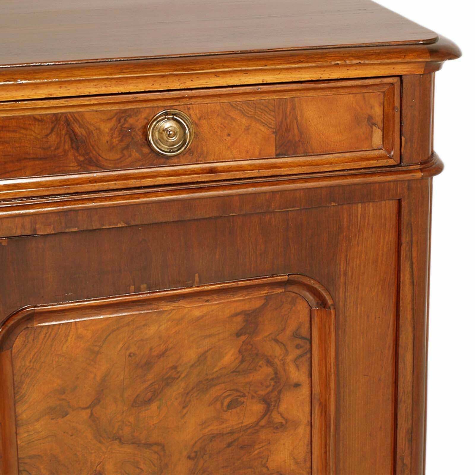 Venetian Credenza Sideboard Mid 19th Century Biedermeier In Walnut Wax Polished photo for sale