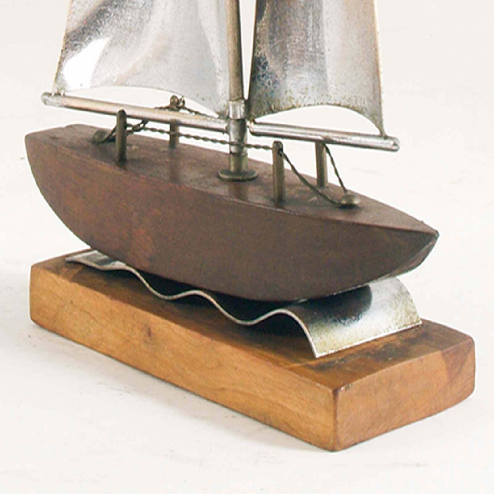 1920s Art Deco Sailing Boat In Wood And Silvered Brass By Carlo Mazzolini Padova photo furniture
