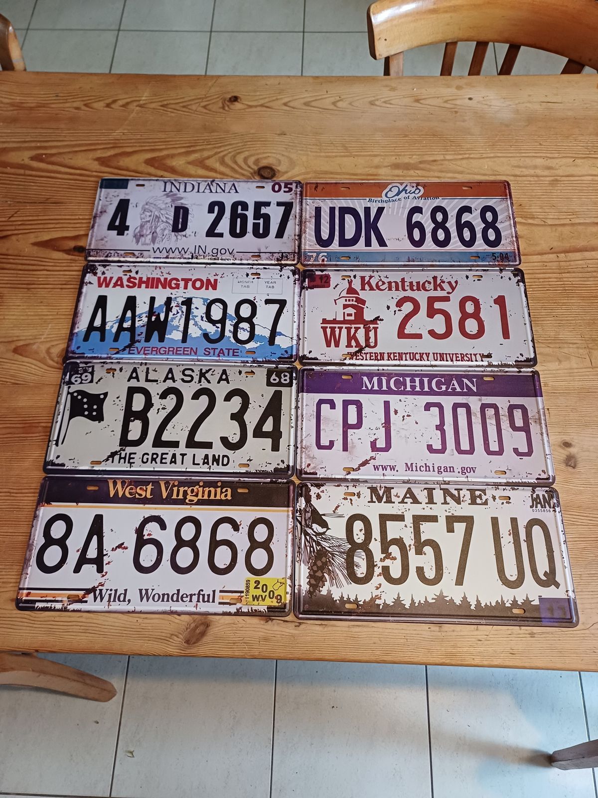 Lot Of 8 Us Numerological Plates