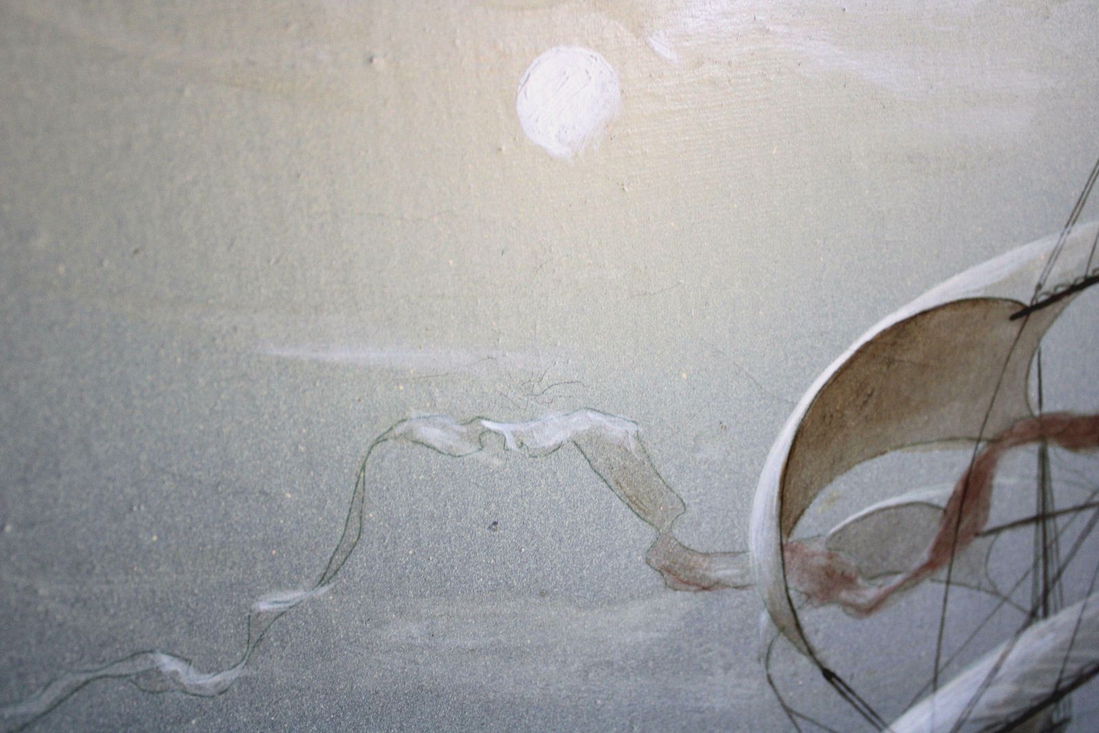 Vasily Hvatovsailboat At Full Moon  Oil On Canvas, 60x70 Cm photo vinterior