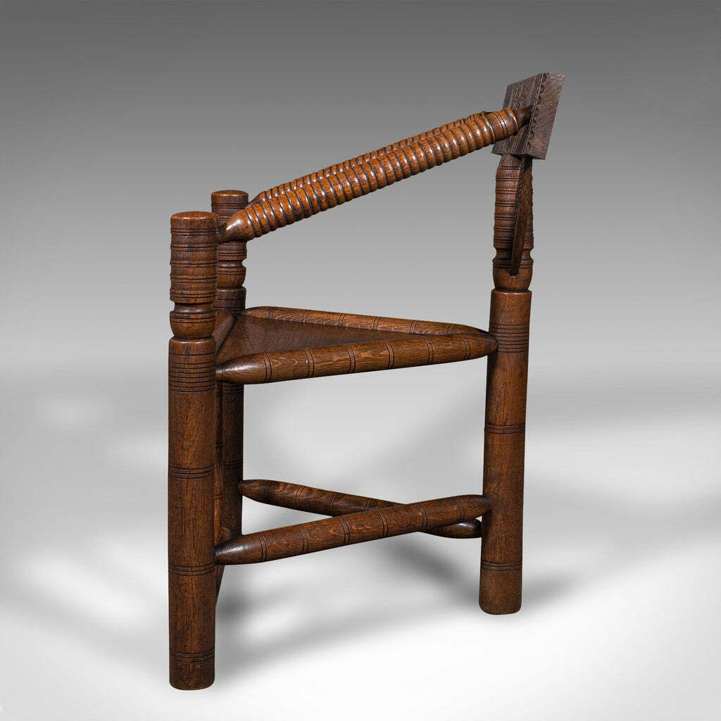 Antique Turner's Chair, English, Beech, Oak, Elbow Seat, Old Saxon, Victorian photo 1495.0