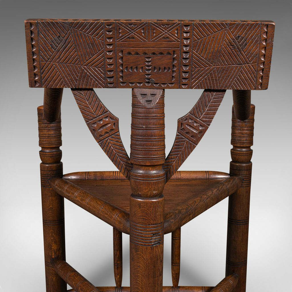 1495.0 Antique Turner's Chair, English, Beech, Oak, Elbow Seat, Old Saxon, Victorian photo