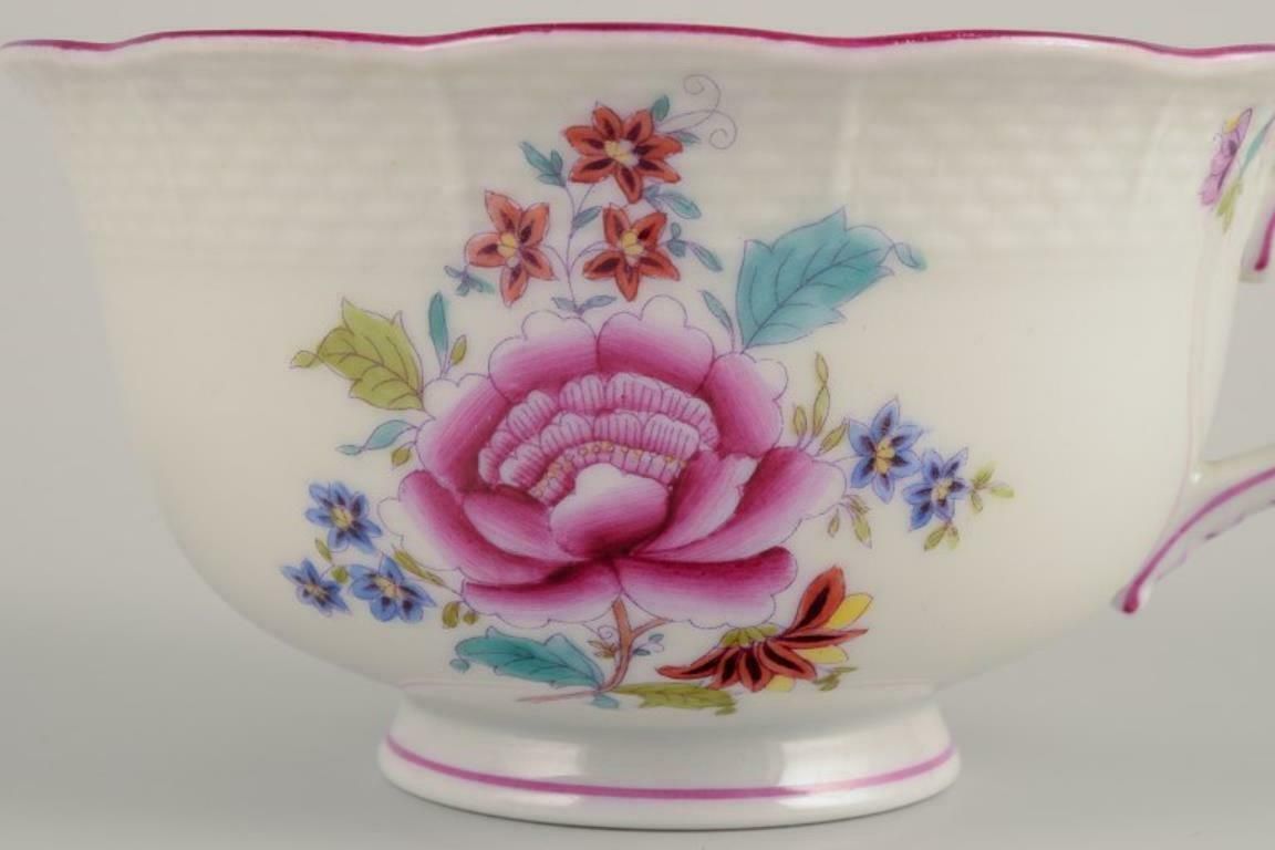 Herend, Four Pairs Of Large Porcelain Teacups. Dated 1944 photo vinterior