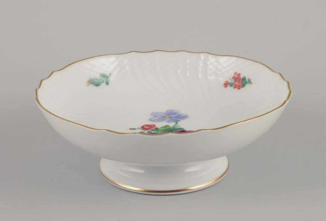 Royal Copenhagen Saxon Flower. Two Porcelain Compotes With Floral Motifs. photo furniture