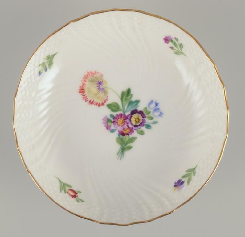 Royal Copenhagen Saxon Flower. Two Porcelain Compotes With Floral Motifs. photo vinterior