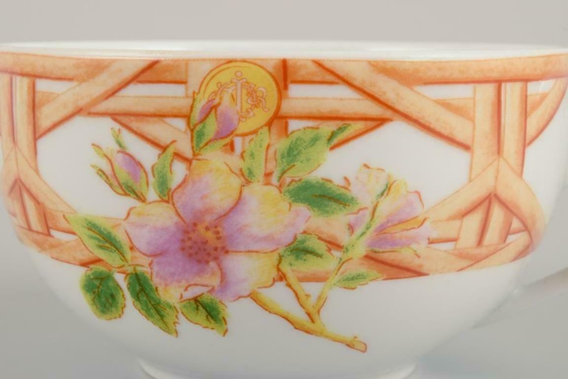 Christian Dior, Paris. Four Pairs Of Coffee Cups. Floral Motif. Late 20th C. photo vintage