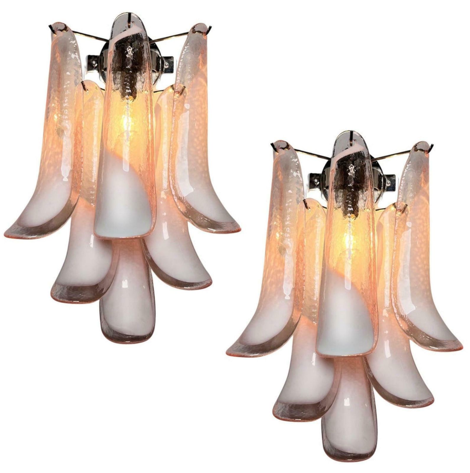Set Of Four Italian Petal Murano Sconces photo vinterior