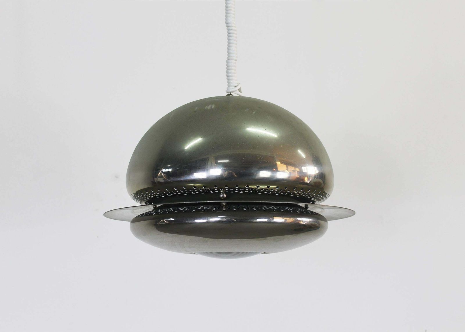 Tobia Scarpa Nictea Pendant Lamp In Nickel Plated Brass By Flos 1960s photo Lighting
