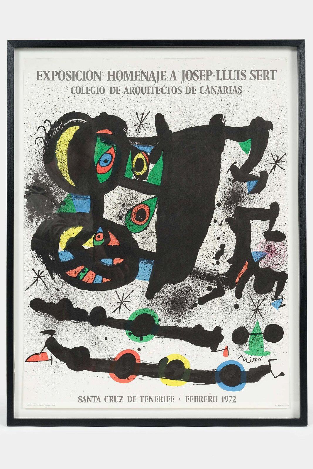 Joan Miro, Exhibition Poster, Framed, Spain, 1972 photo Art