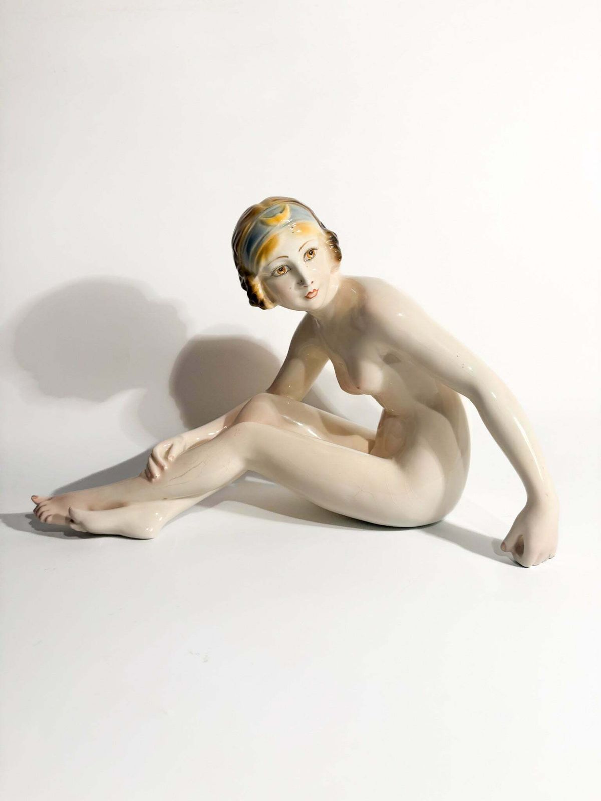 photo furniture Art Deco Sculpture Of Female Nude In Ceramic 1930s