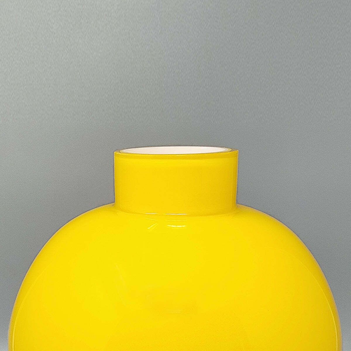 1970s Gorgeous Yellow Vase By Ind. Vetraria Valdarnese. Made In Italy photo for sale