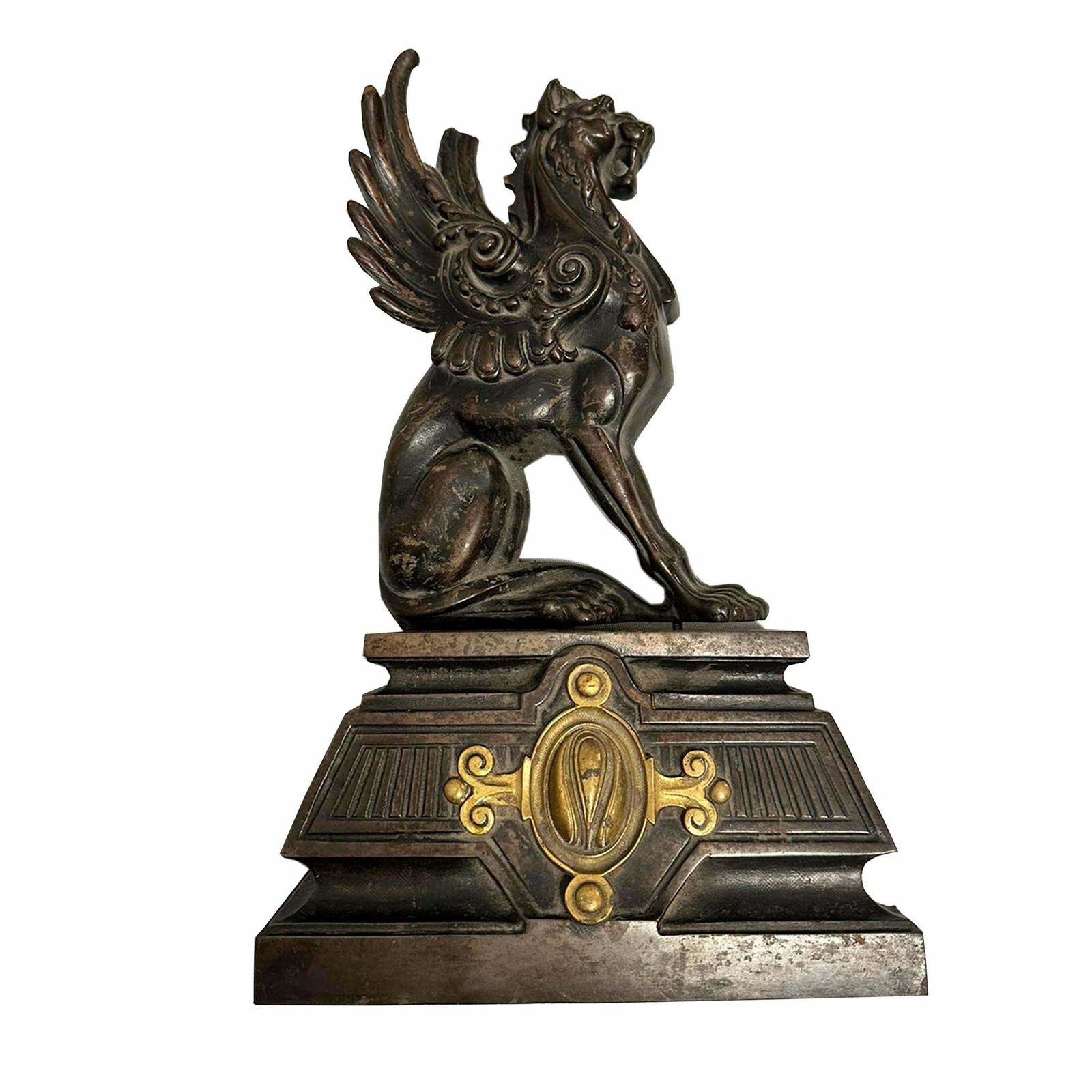 Empire Period Casted Iron And Bronce Fireplace Front, France, 19th Century. photo Home Fixtures