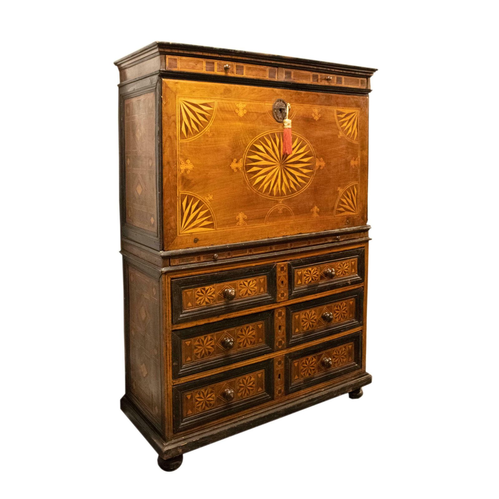 Furniture Charles IV Secretaire With Drawers With Inlaid Work. Spain, 18th Century. photo