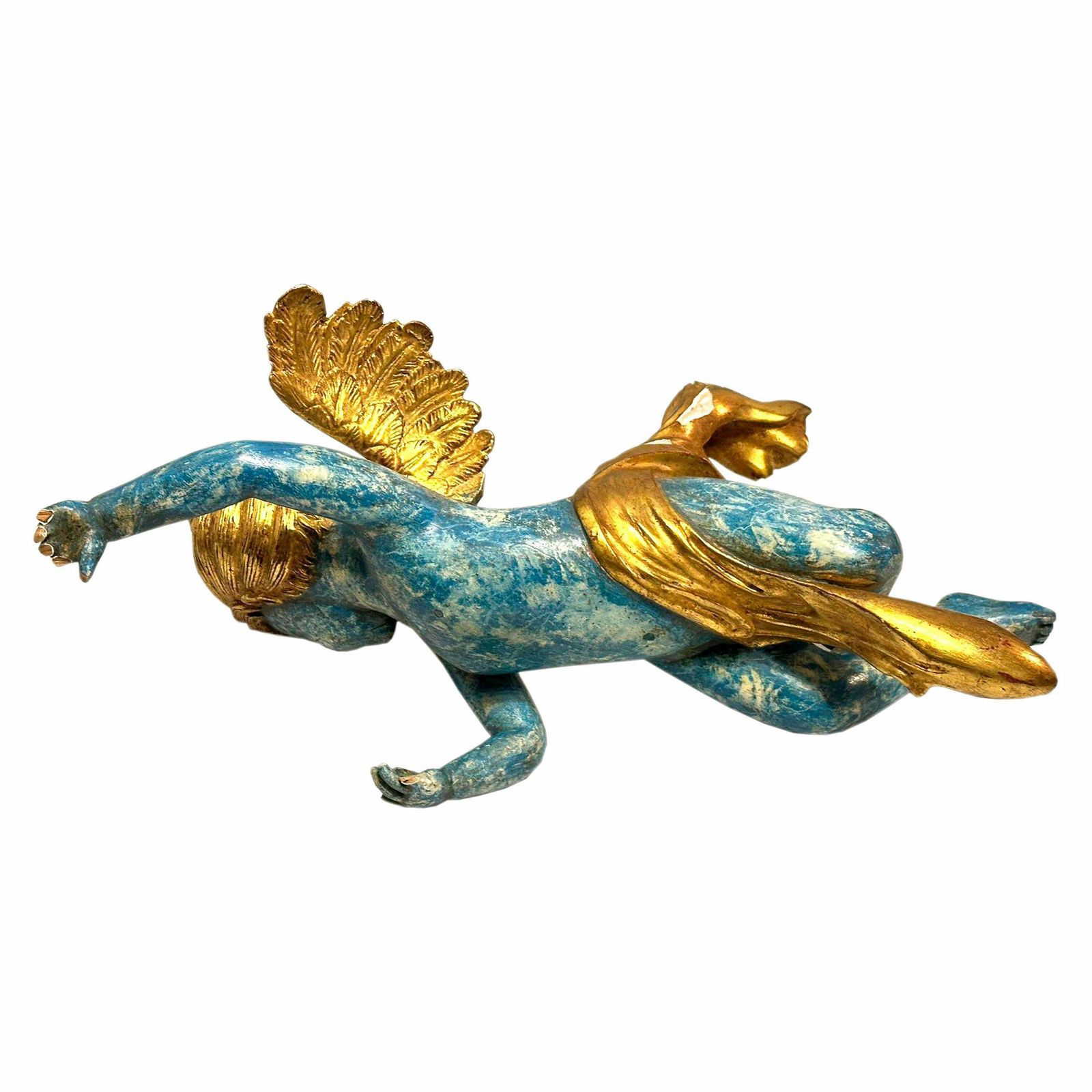 Hand Carved Cherub Sculptures And Polychrome And Gold Leaf. Italy, 19th Century photo buy