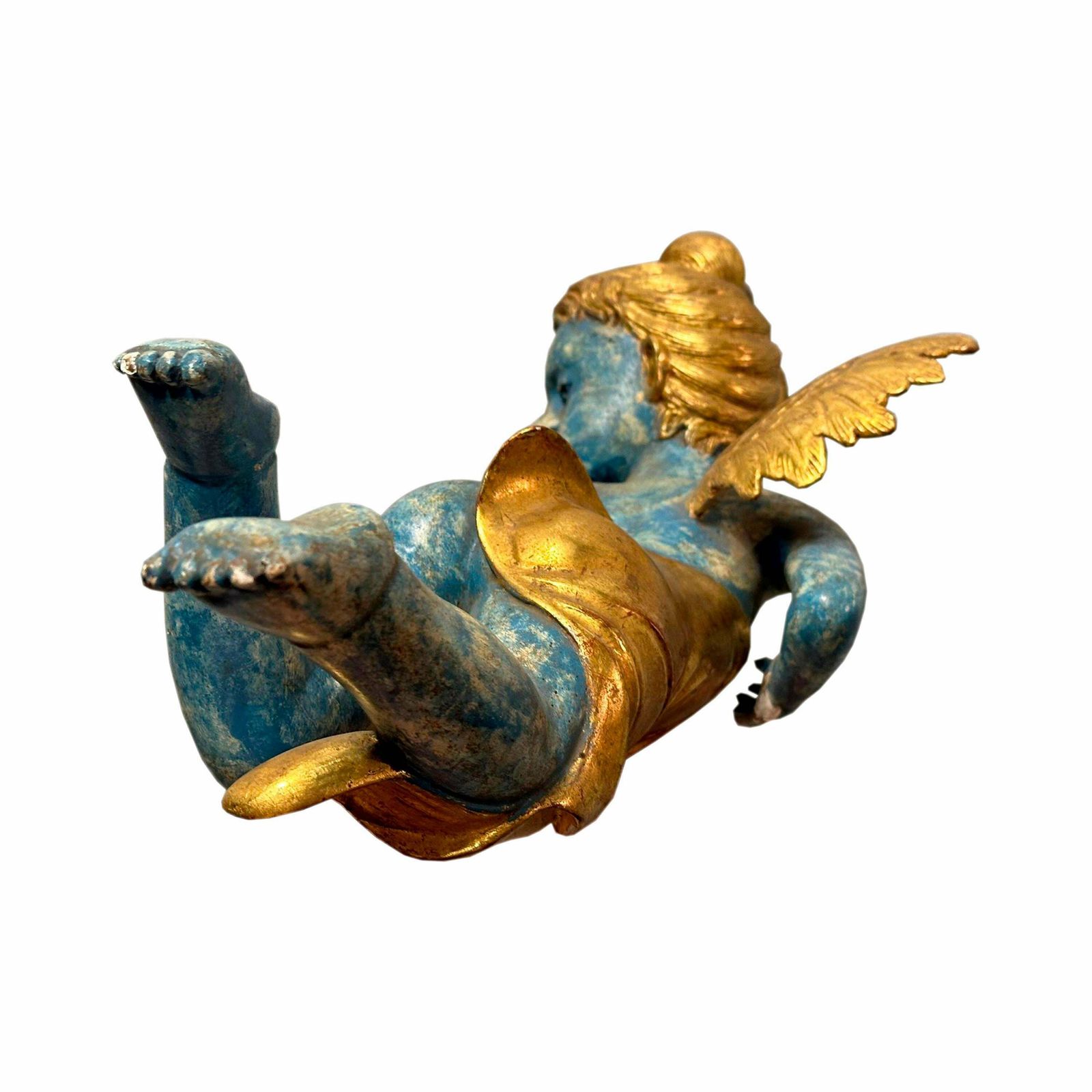photo buy Hand Carved Cherub Sculptures And Polychrome And Gold Leaf. Italy, 19th Century