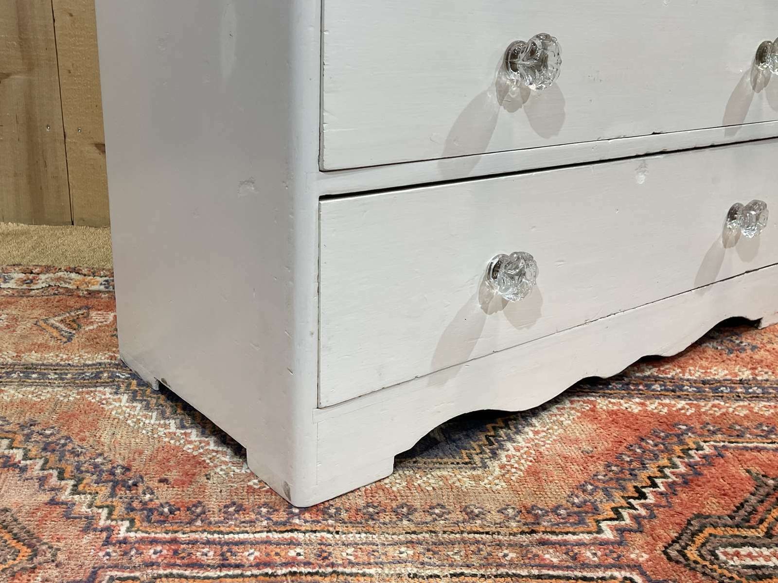English Chest Of Drawers Painted In Fir With Its 19th Century Glass Buttons photo Furniture