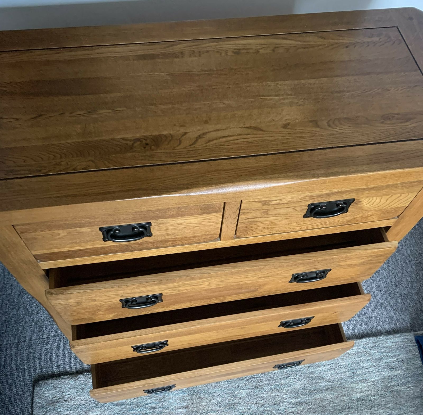 Oak Furniture Land Chest Drawers. 3+2 Drawers. Paid £500 photo Furniture