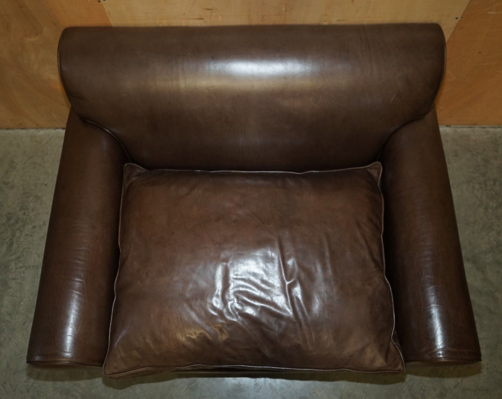 Fine Terence Conran Chelsea London Brown Leather Large Loveseat Armchair Sofa photo Furniture