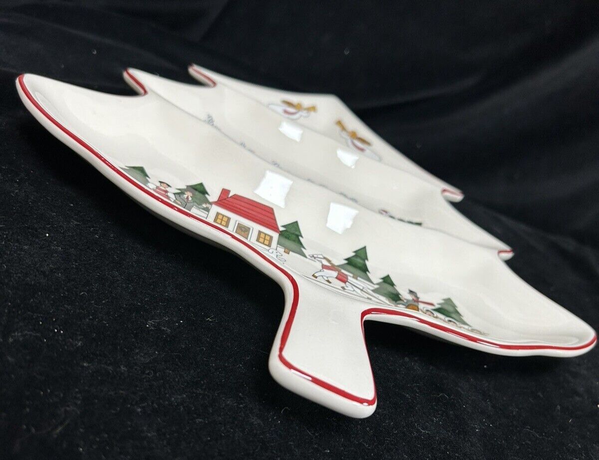 Mason's Christmas Village Christmas Tree Serving Dish Vgc 14ins photo for sale