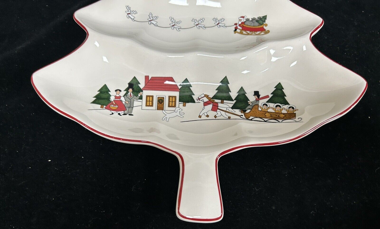 Mason's Christmas Village Christmas Tree Serving Dish Vgc 14ins photo 55.0