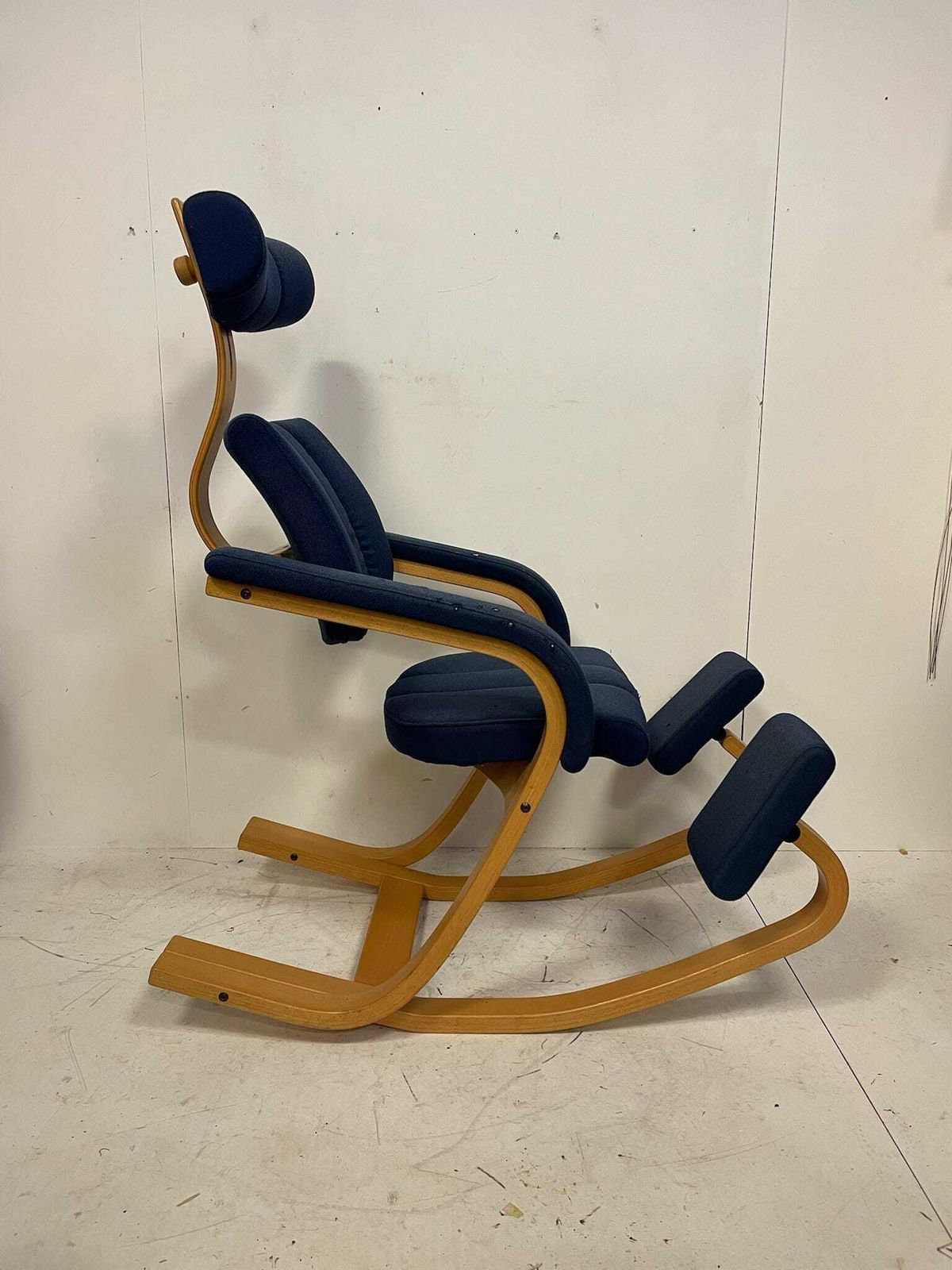 Stokke Duo 80s 90s Ergonomic Kneeling Office Lounge Chair Blue By Peter Opsvik photo for sale