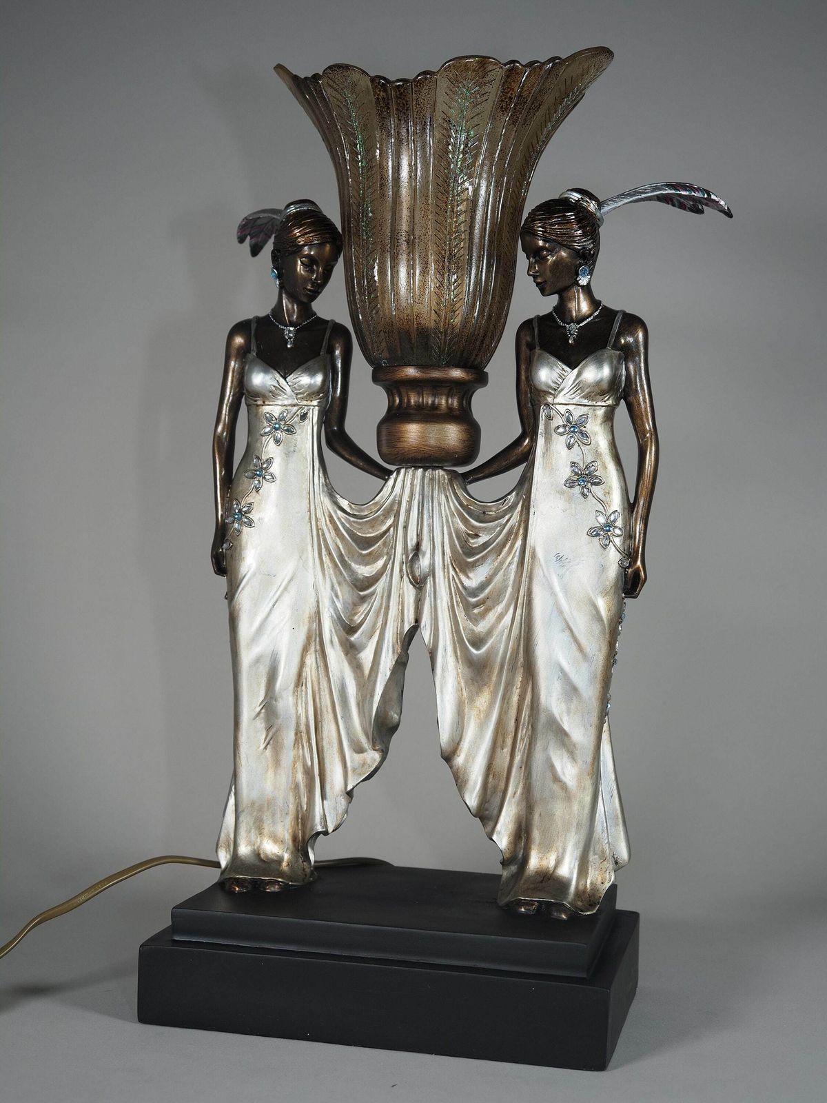 Art Deco Vintage Table Lamp Sculpture Lamp, Deco Home , Gift photo for sale