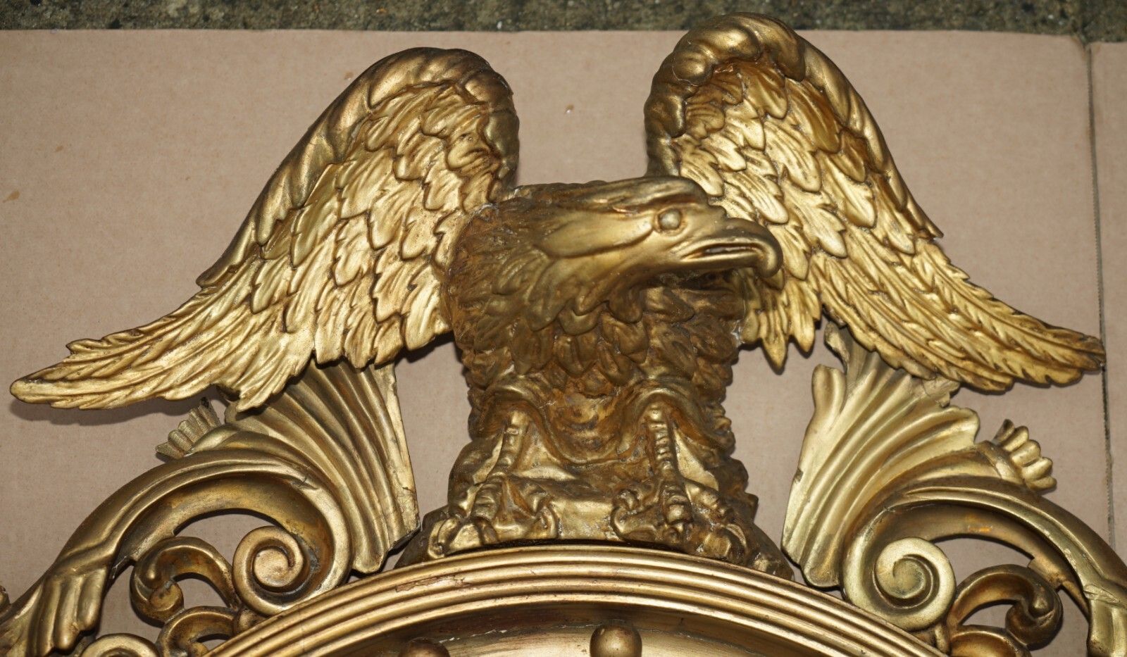 Antique Regency Cir 1820 Alban Vokins Gold Giltwood Convex Bullseye Eagle Mirror photo Home Decor