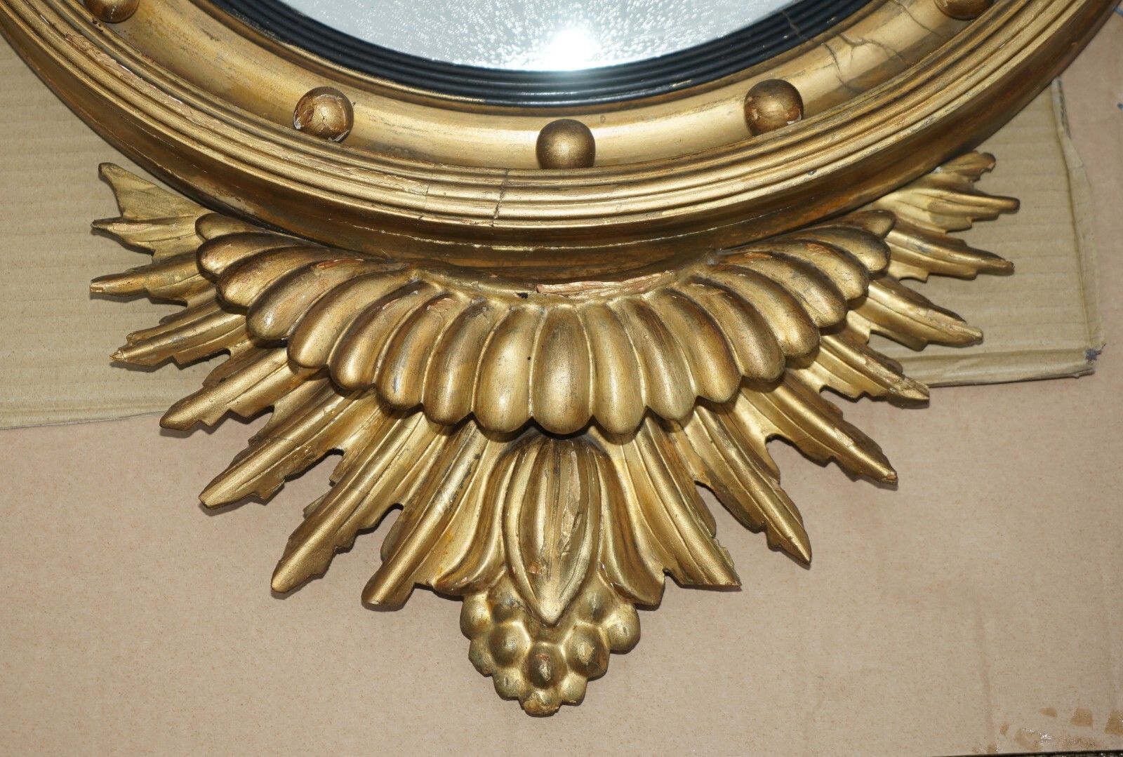 Antique Regency Cir 1820 Alban Vokins Gold Giltwood Convex Bullseye Eagle Mirror photo vintage