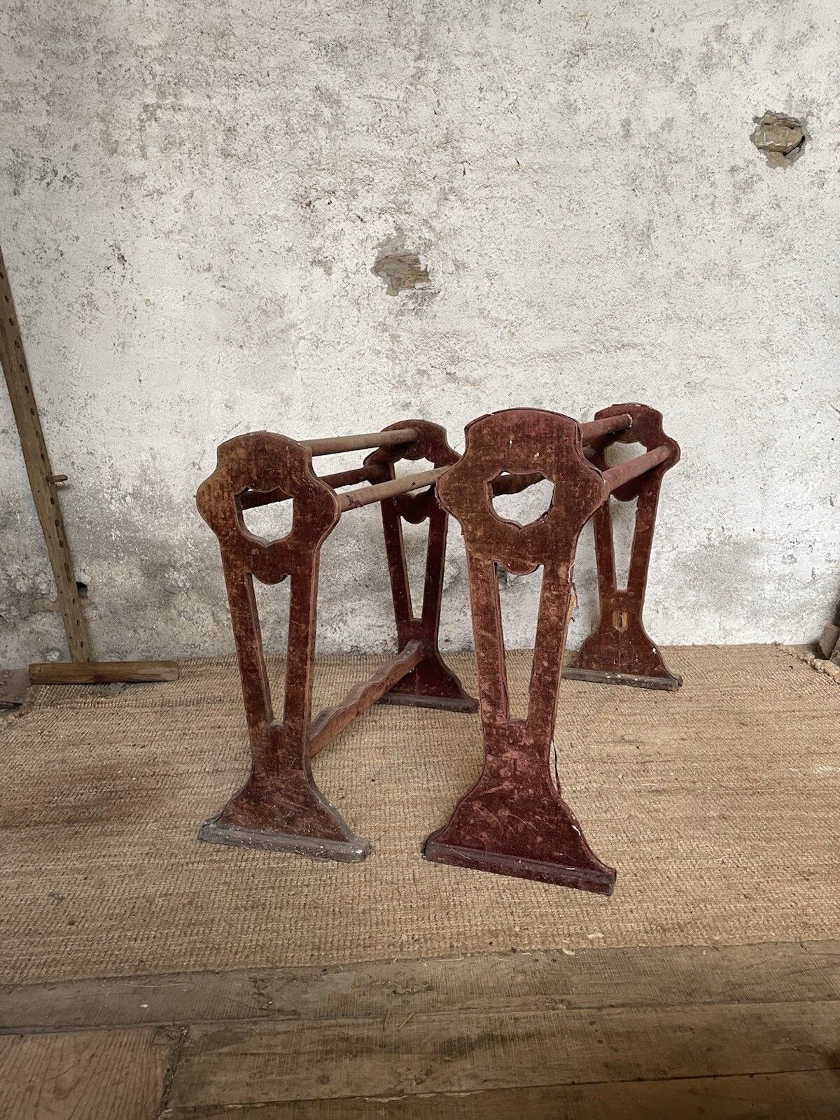 Antique 19th C. French Saddle Rack. Freestanding Large Towel Clothes Rail . photo 495.0