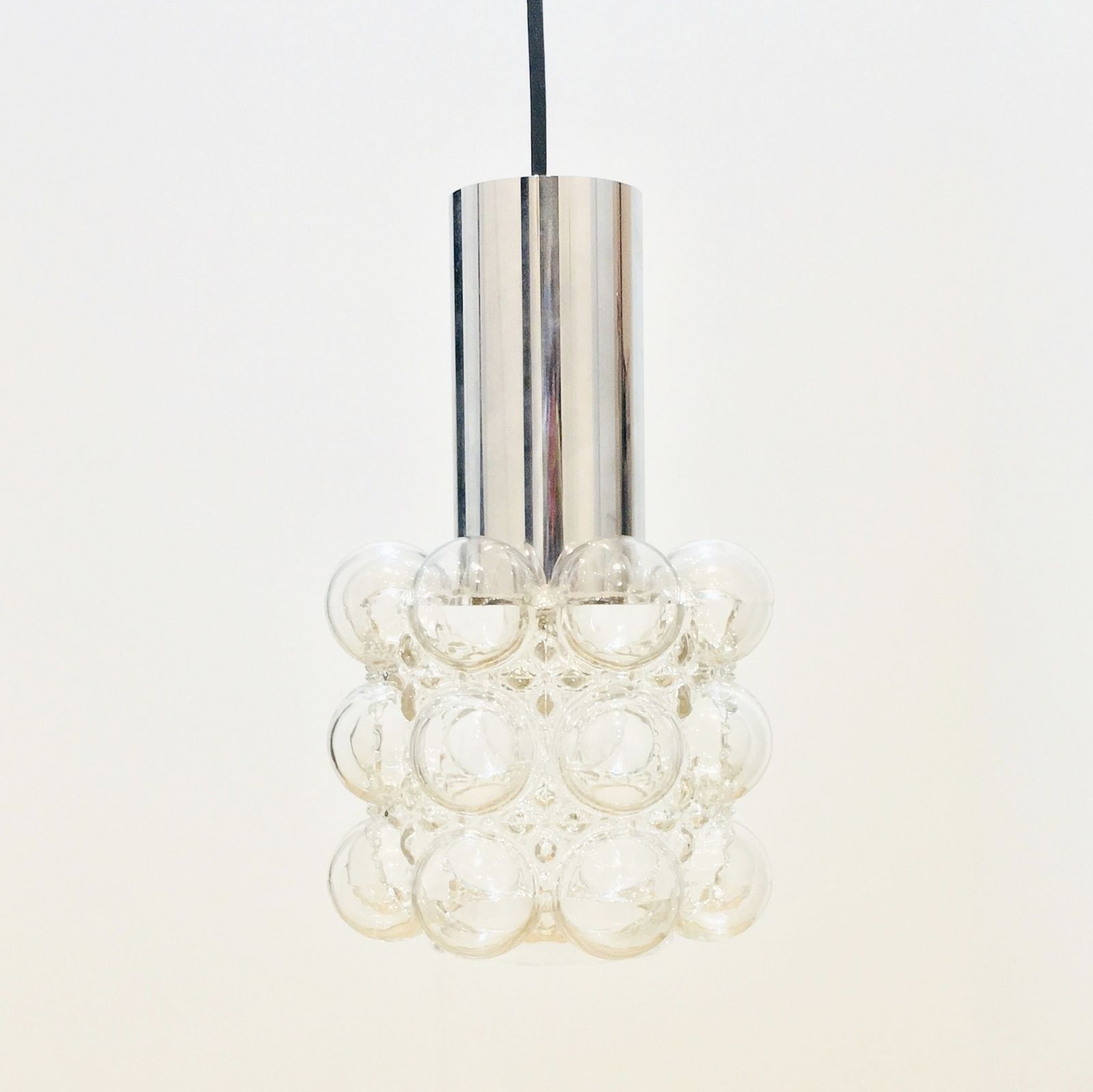 Mid Century Bubble Glass & Chrome Plafondlamp Van Helena Tynell Voor Limburg, Duitsland, Jaren 1960 photo furniture