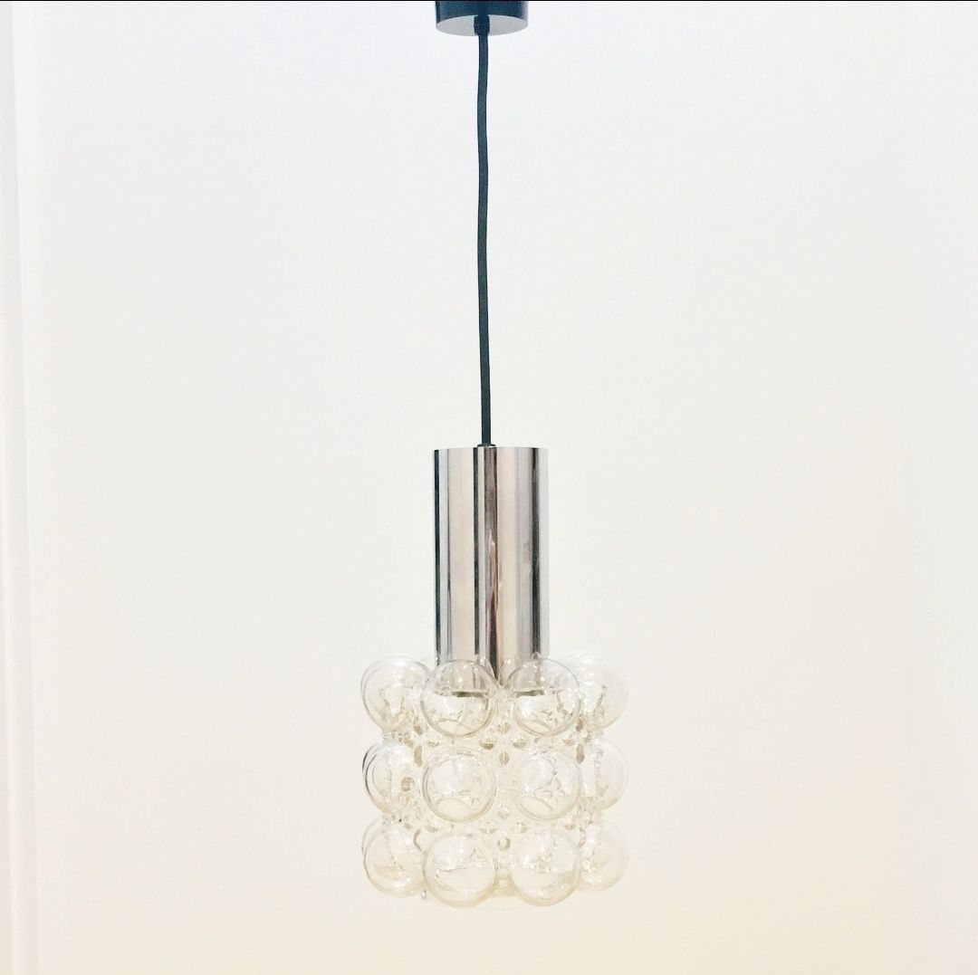 Mid Century Bubble Glass & Chrome Plafondlamp Van Helena Tynell Voor Limburg, Duitsland, Jaren 1960 photo Verlichting