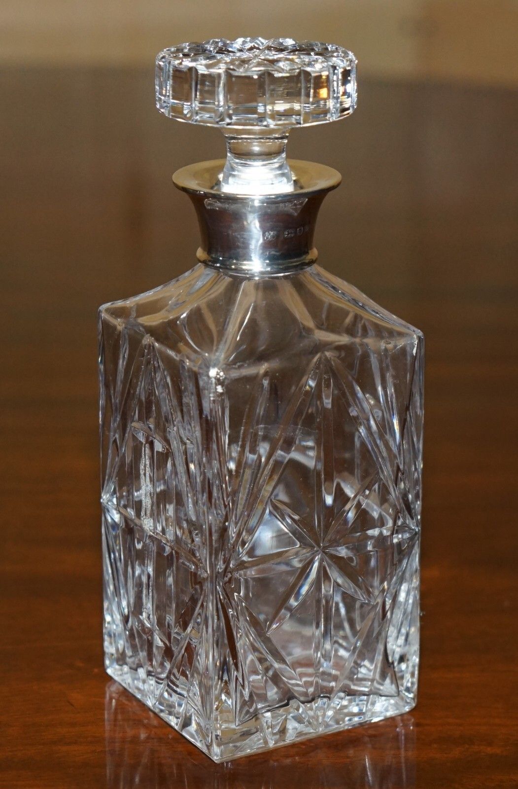 Fine 1978 Antique David Shaw Whisky Spirit Decanter With Sterling Silver Collar photo furniture