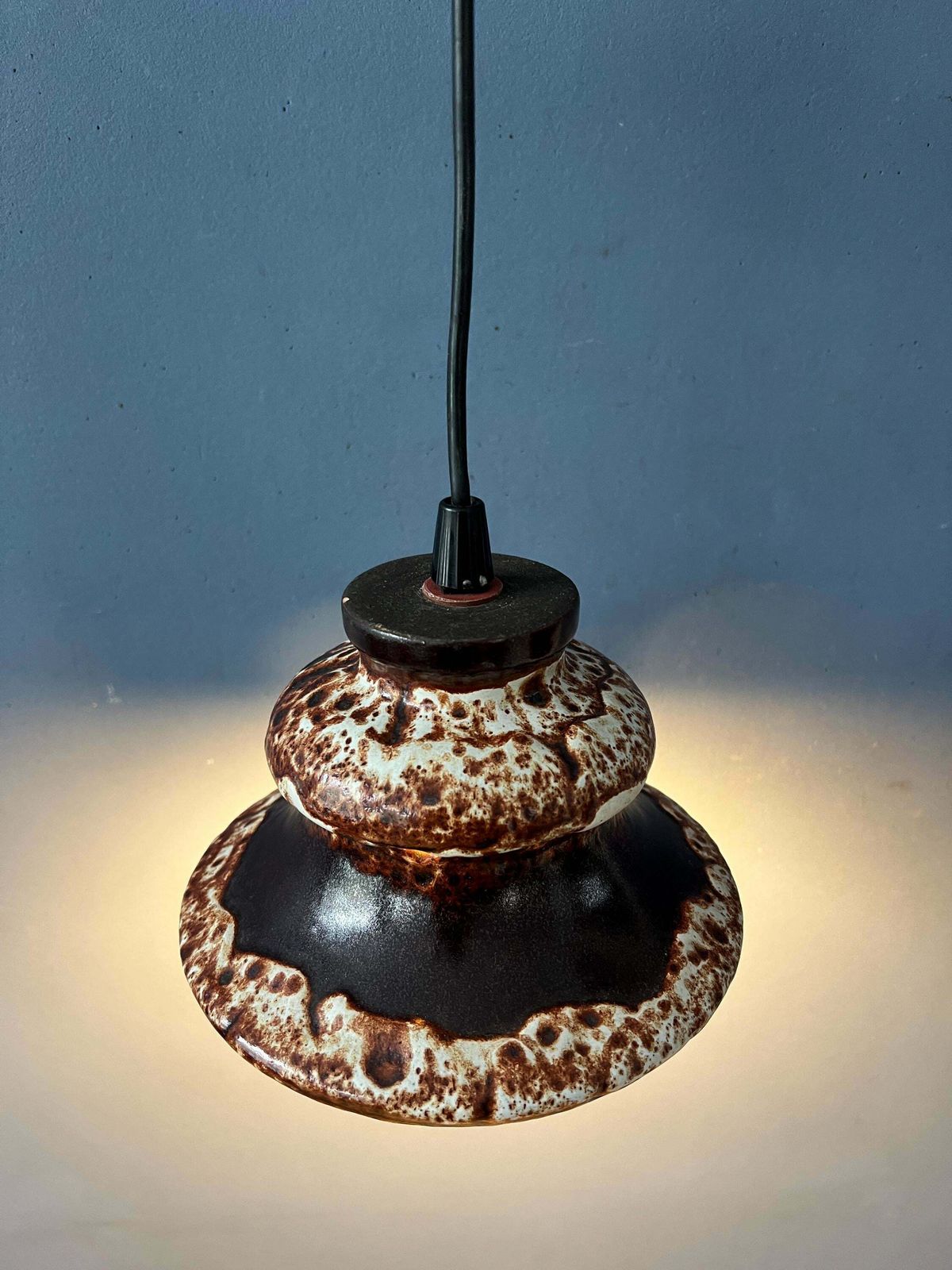 Bruine En Beige Keramieken Fat Lava Hanglamp, West Duitsland photo furniture