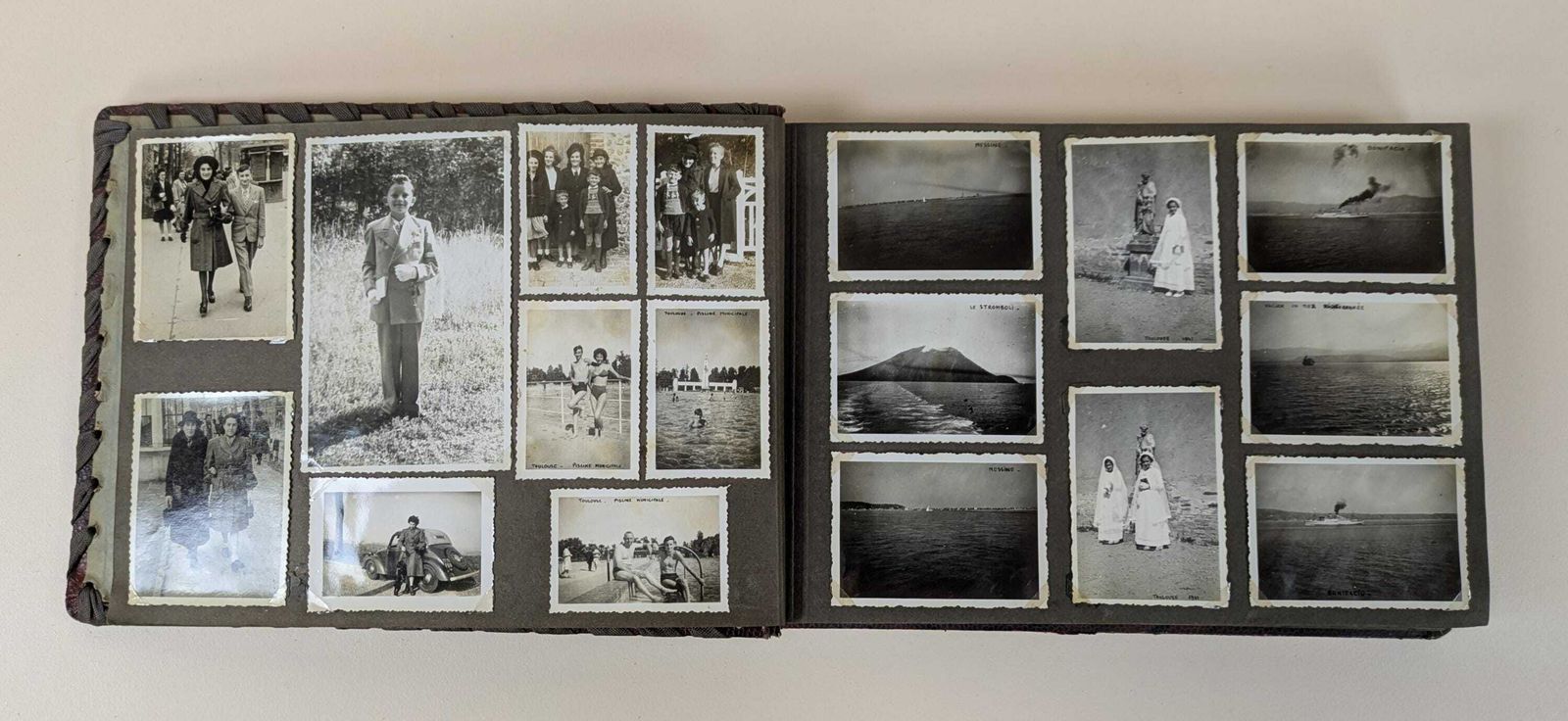 Vintage French 370 Photo Album With 370 Black And White Photographs, Original 1940s Ephemera From France photo furniture