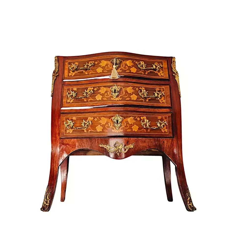 photo furniture A Stunning Late 19th Century Marquetry Inlaid Marble Top Chest Of Drawers