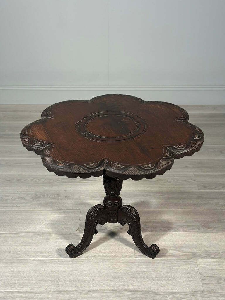 Carved Oak Antique Occasional Table By Walter Carter Harrod’s